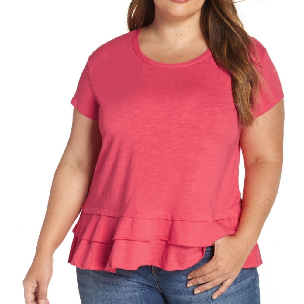 CASLON Tiered Short Sleeve Shirt